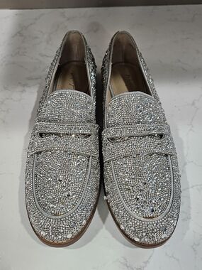 Betsey Johnson Crystal-Embellished Women's Loafers - Silver